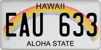 HI license plate EAU633