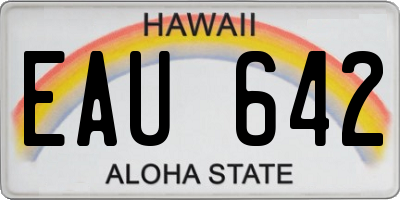HI license plate EAU642