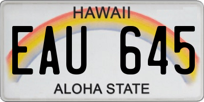 HI license plate EAU645