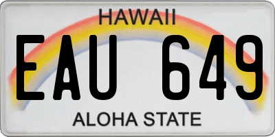 HI license plate EAU649