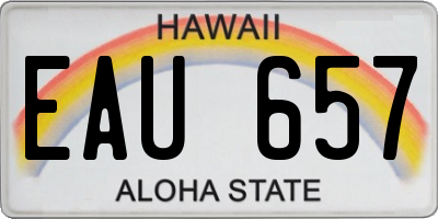 HI license plate EAU657