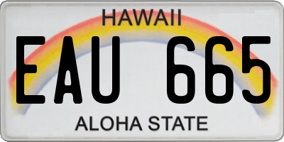 HI license plate EAU665
