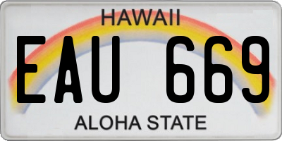 HI license plate EAU669