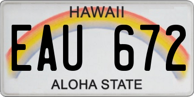 HI license plate EAU672