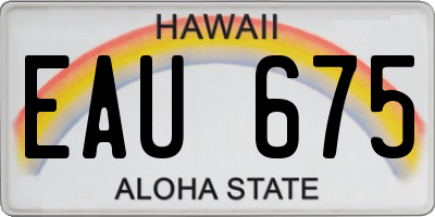 HI license plate EAU675