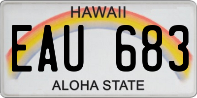 HI license plate EAU683