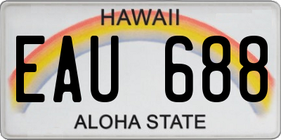 HI license plate EAU688