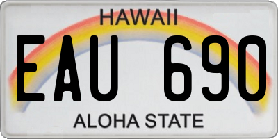 HI license plate EAU690