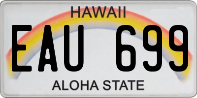 HI license plate EAU699