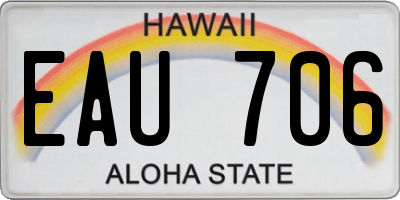 HI license plate EAU706