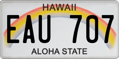HI license plate EAU707