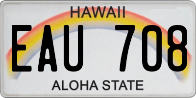 HI license plate EAU708