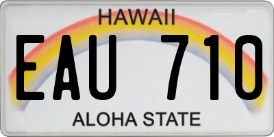 HI license plate EAU710