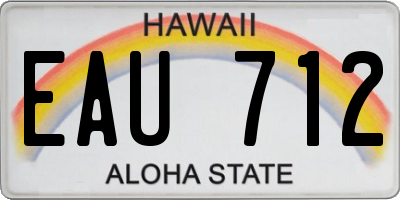 HI license plate EAU712