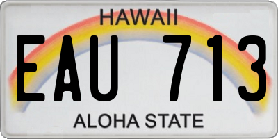 HI license plate EAU713