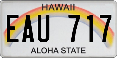 HI license plate EAU717