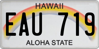 HI license plate EAU719