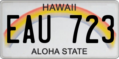 HI license plate EAU723