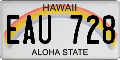 HI license plate EAU728