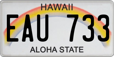 HI license plate EAU733
