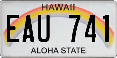 HI license plate EAU741