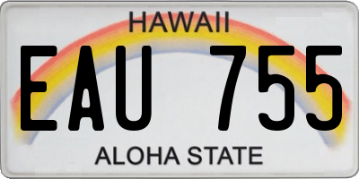 HI license plate EAU755