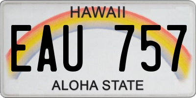 HI license plate EAU757