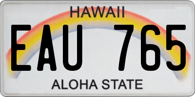 HI license plate EAU765