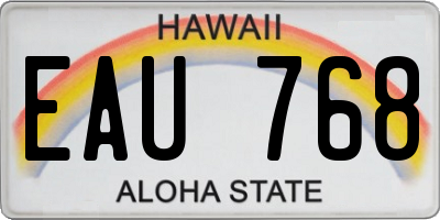 HI license plate EAU768