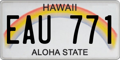 HI license plate EAU771