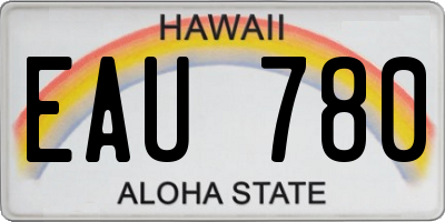 HI license plate EAU780