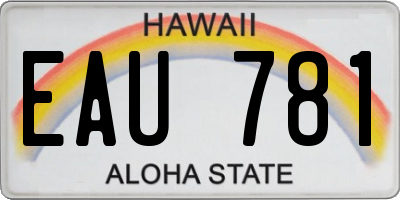 HI license plate EAU781