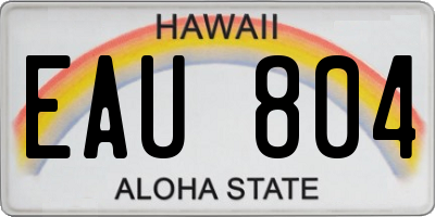 HI license plate EAU804