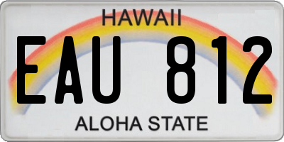 HI license plate EAU812