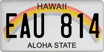 HI license plate EAU814
