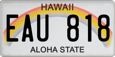 HI license plate EAU818