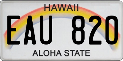HI license plate EAU820