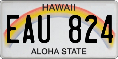 HI license plate EAU824