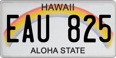 HI license plate EAU825