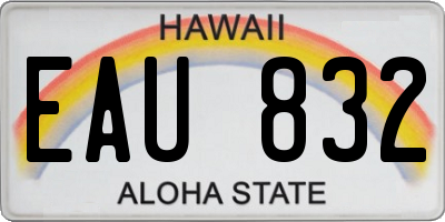 HI license plate EAU832