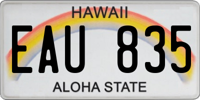 HI license plate EAU835