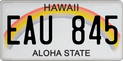 HI license plate EAU845