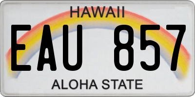 HI license plate EAU857