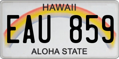 HI license plate EAU859