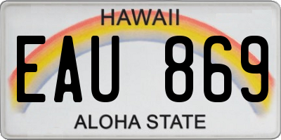 HI license plate EAU869