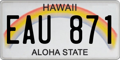 HI license plate EAU871