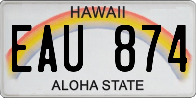 HI license plate EAU874