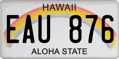 HI license plate EAU876