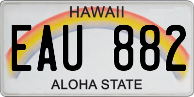 HI license plate EAU882