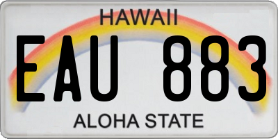 HI license plate EAU883